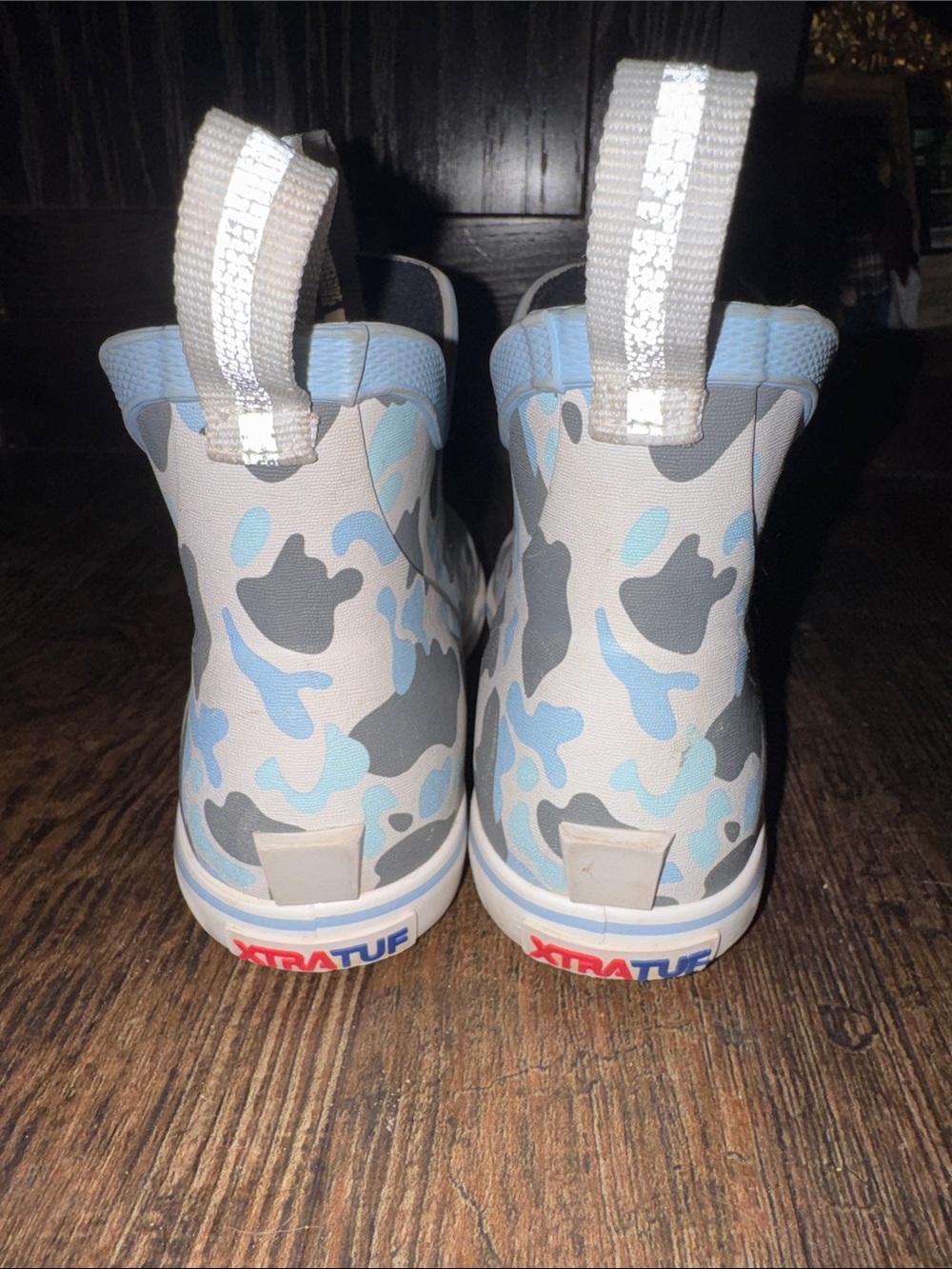 XTRATUF Kids' Light Blue & Gray Camo Rain Boots - Picture 2 of 7